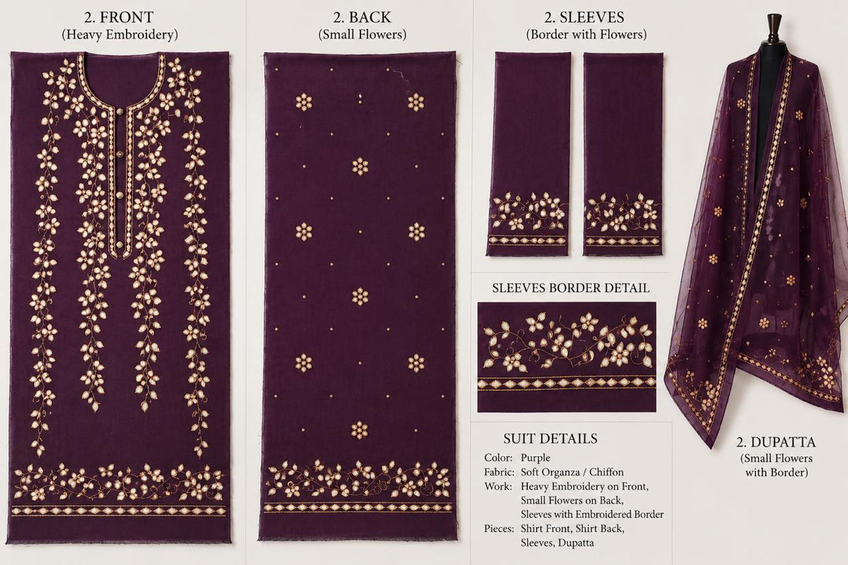 Premium Maroon Pressed Gota Work 2-Piece