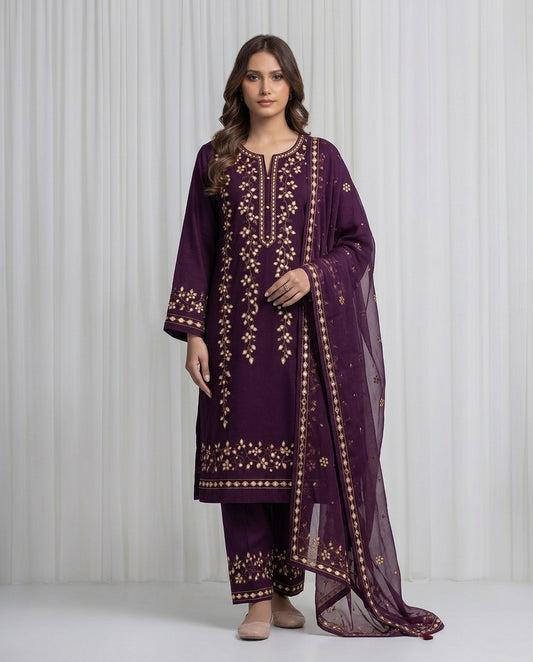 Premium Maroon Pressed Gota Work 2-Piece