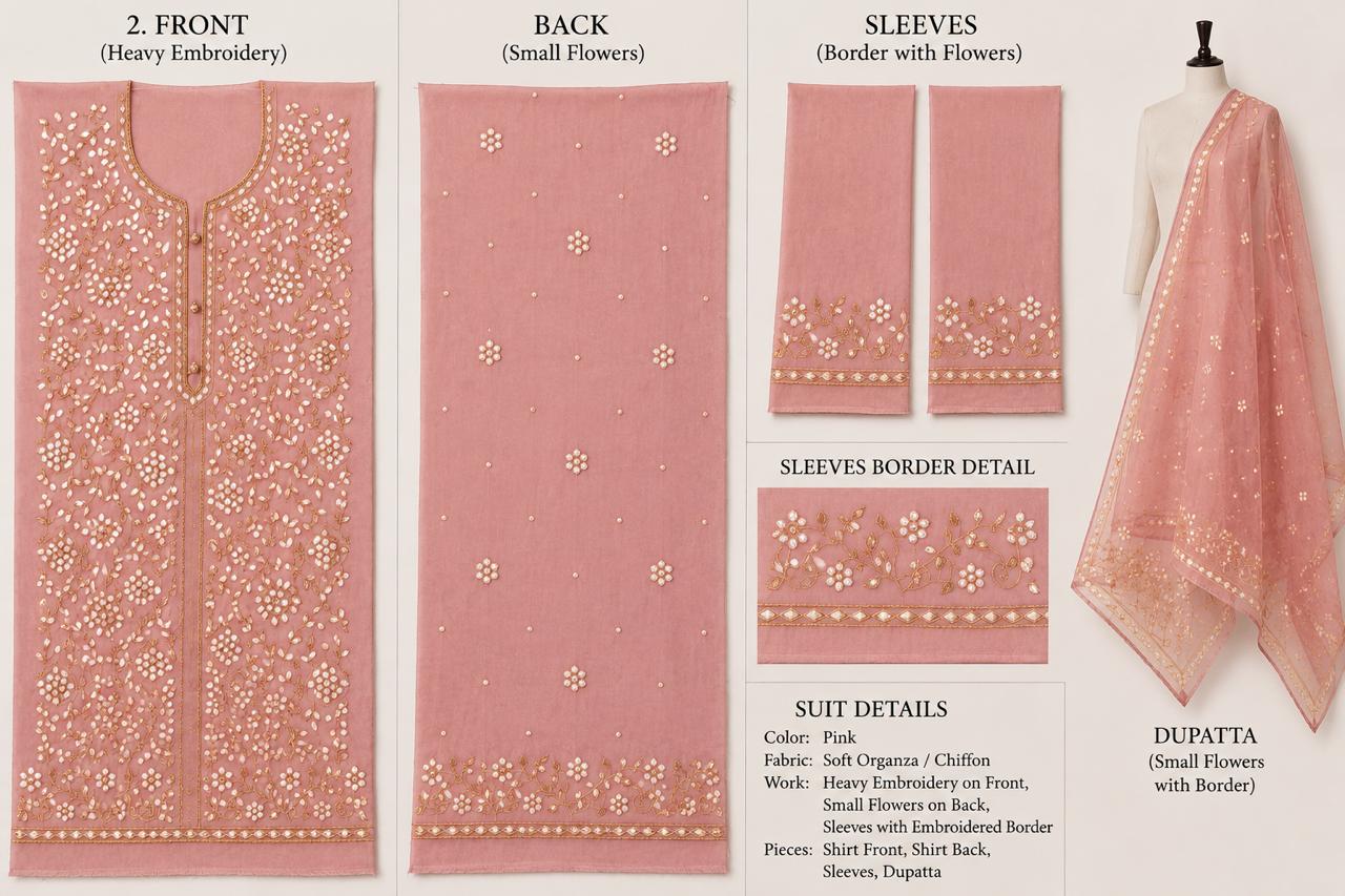 Premium Pink Pressed Gota Work 2-Piece