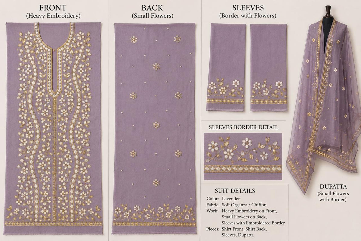 Premium Purple Pressed Gota Work 2-Piece